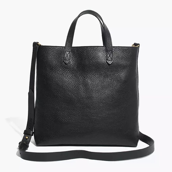 Madewell Bags Madewell Black Zip Top Leather Crossbody Transport